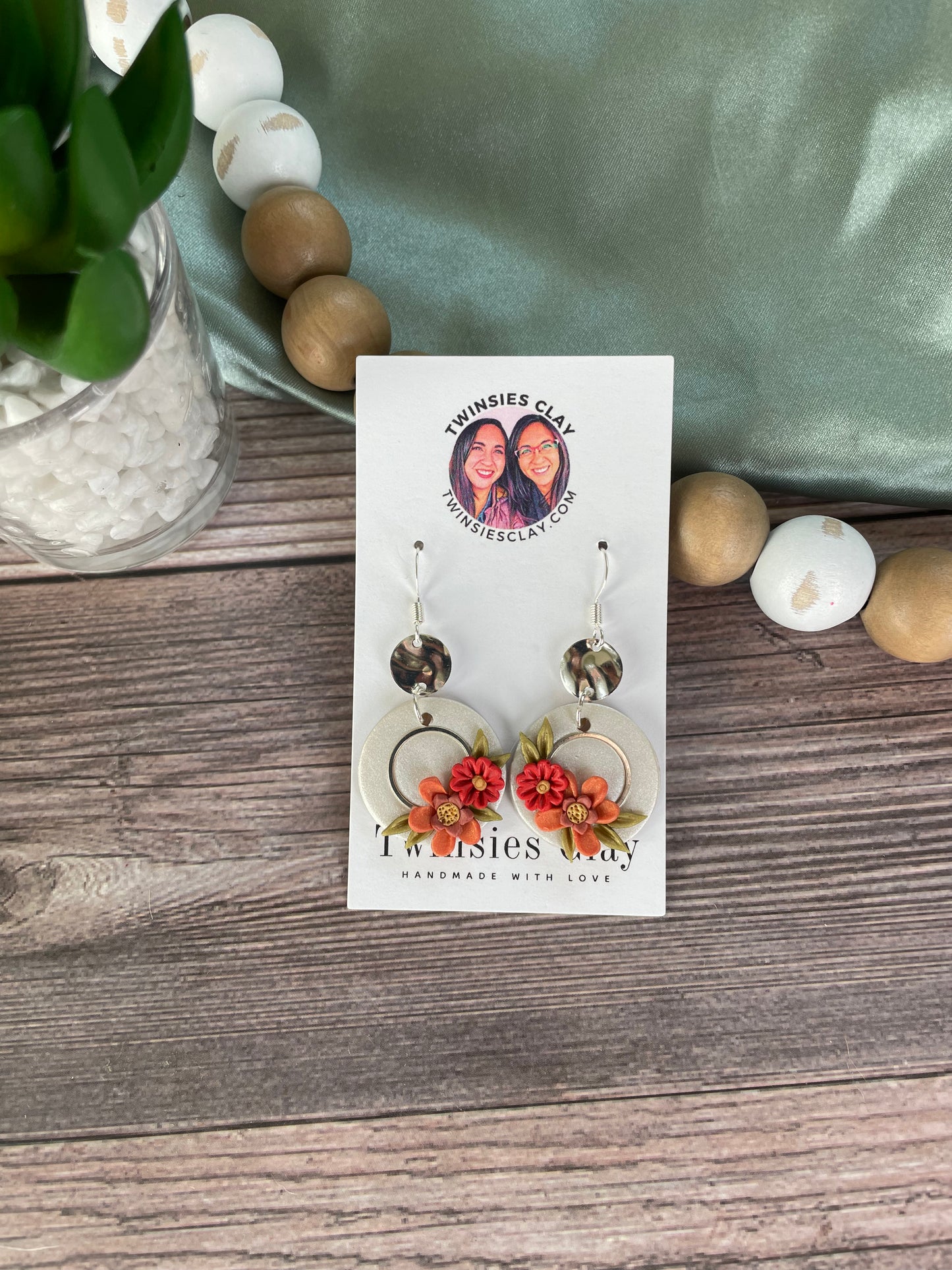 Fall Florals - Silver Circles