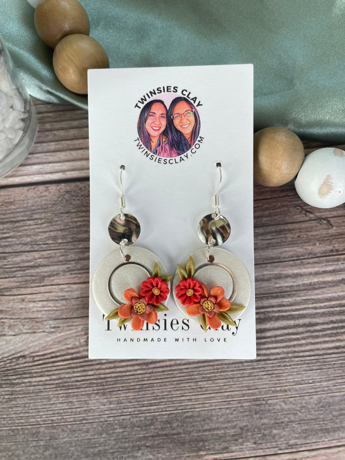 Fall Florals - Silver Circles