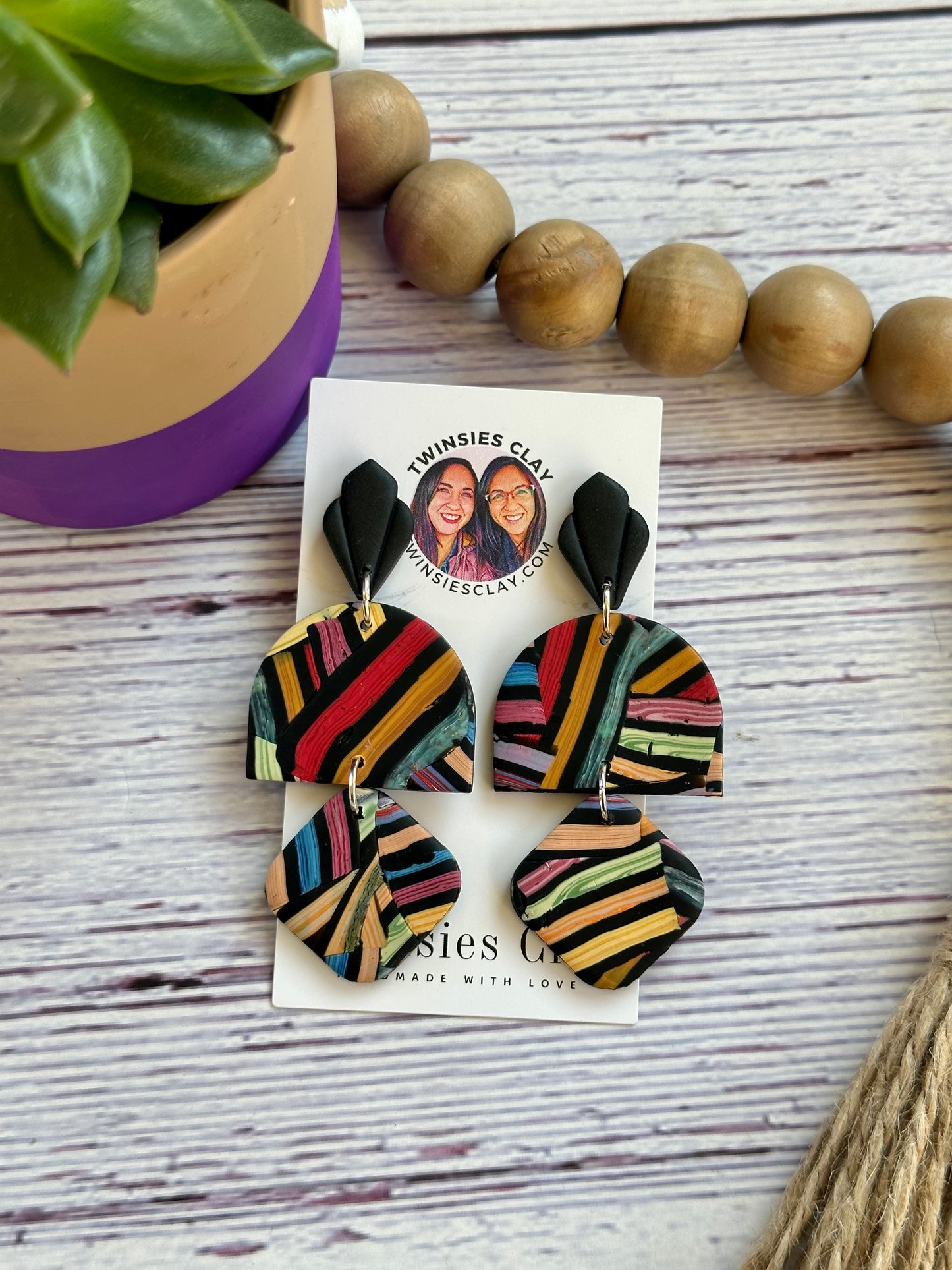 All the Colors Striped Earrings