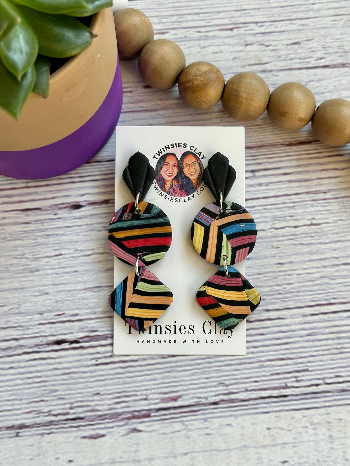 All the Colors Striped Earrings