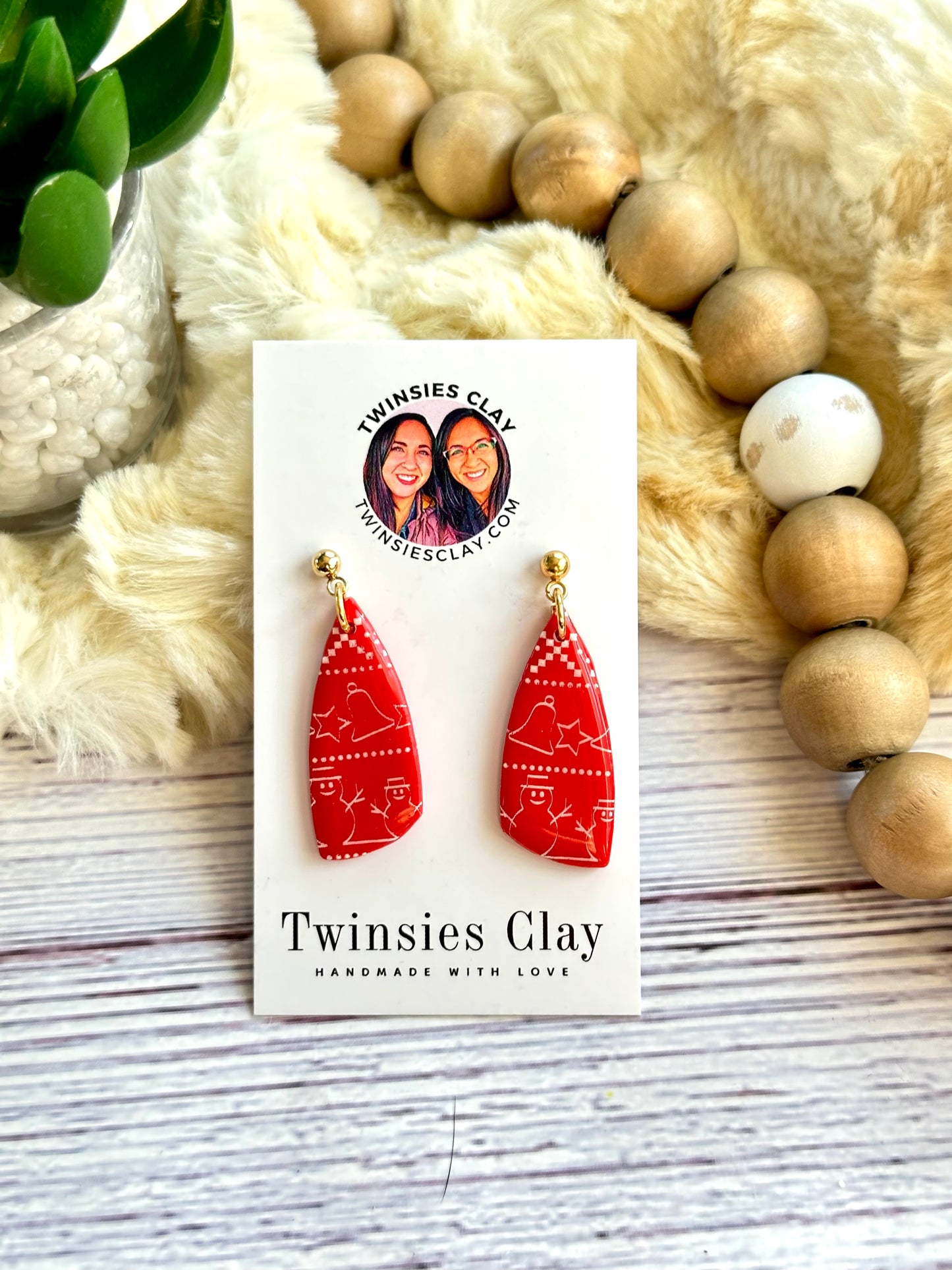 Red Christmas Sweater Earrings