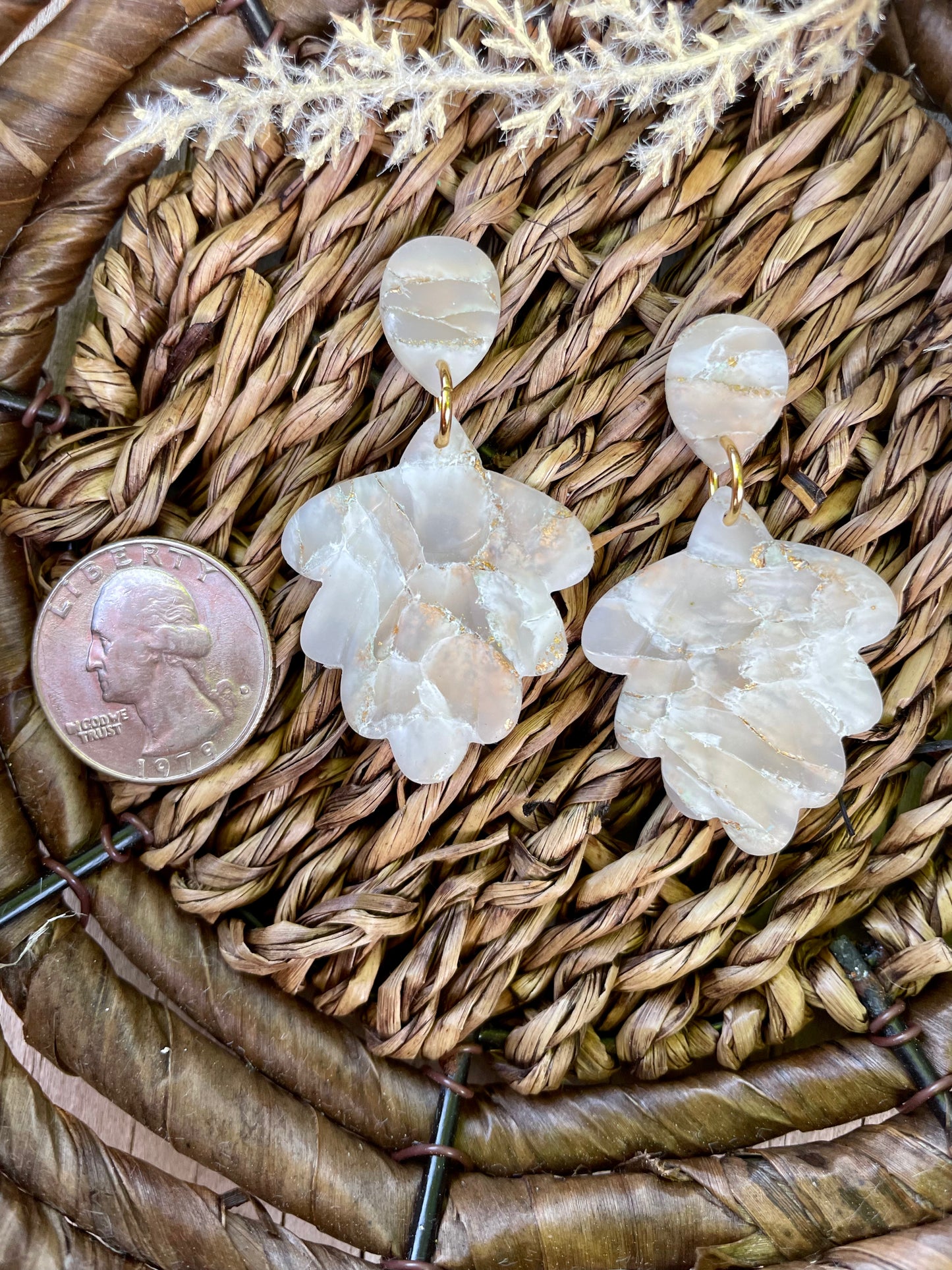 White Faux Marble Embossed Bloom
