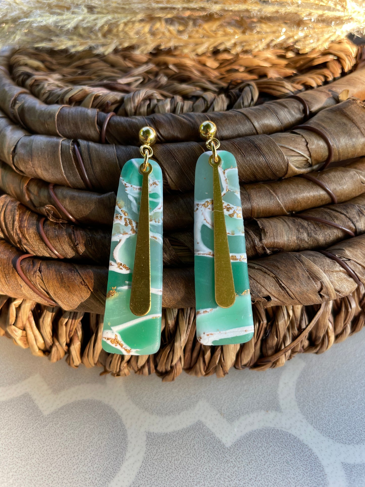 Faux Jade Lila Earrings