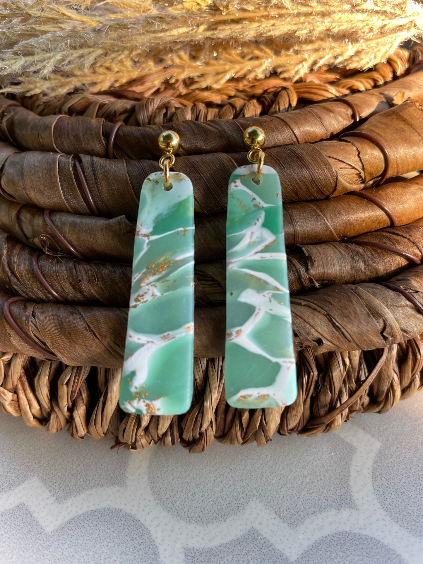 Faux Jade Lila Earrings